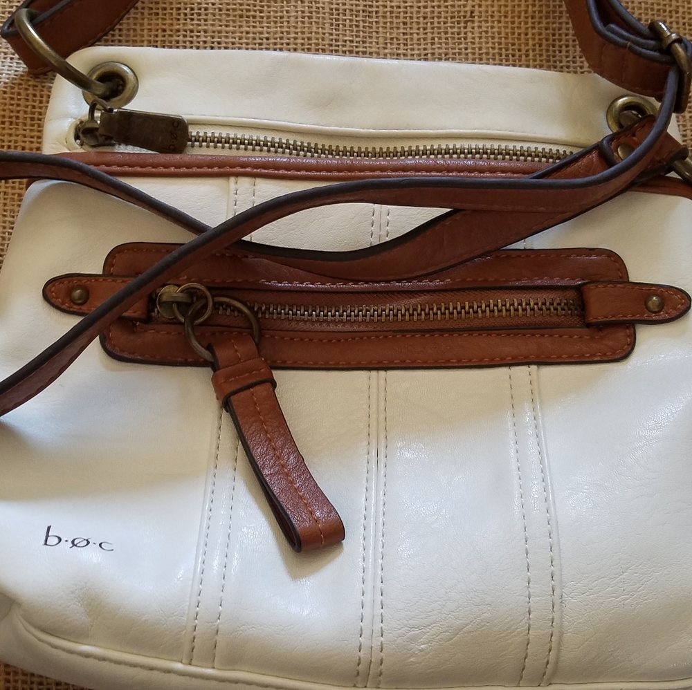 BOC cream and brown messenger bag